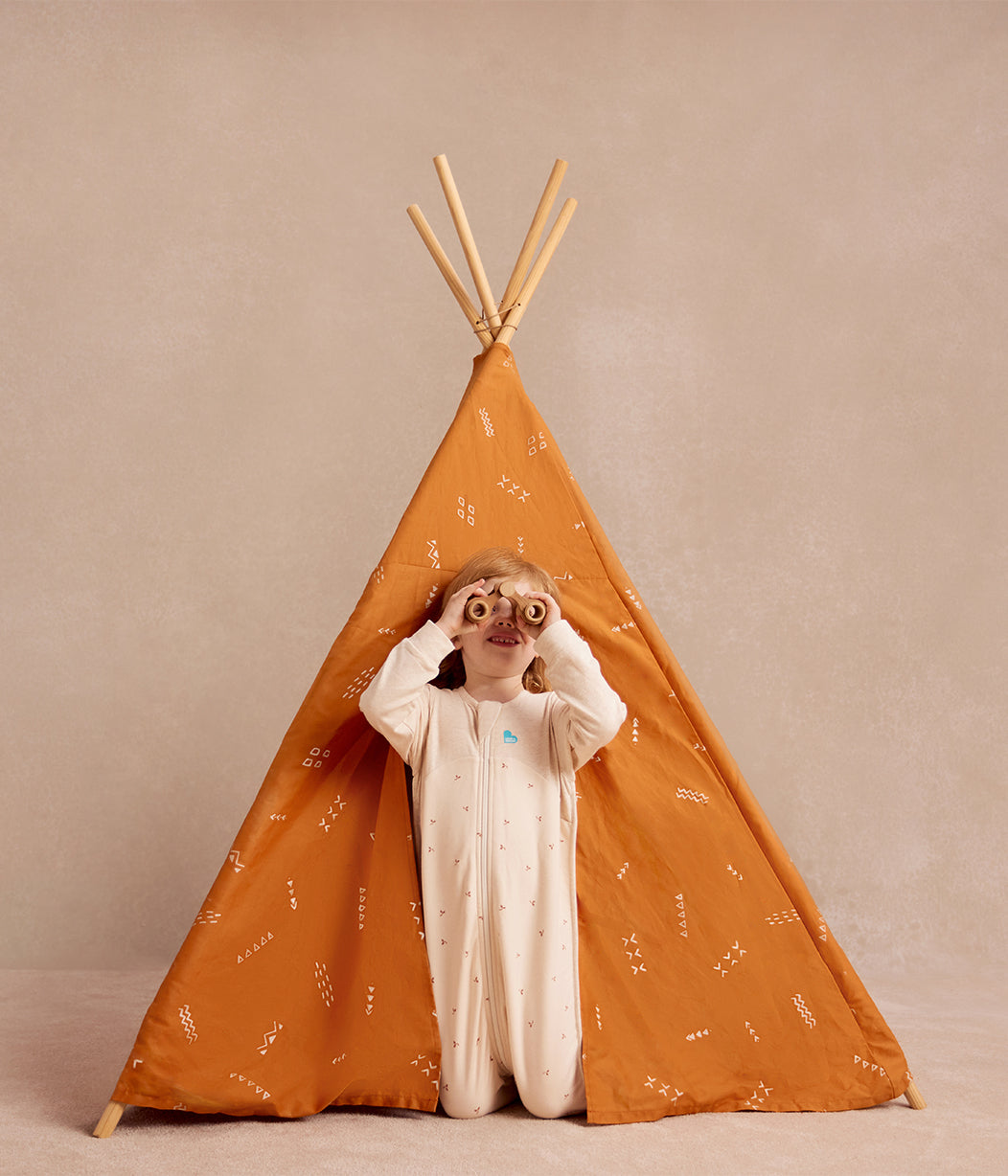 Sleep Suit Long Sleeve 1.5 TOG Cotton Oatmeal Twigs