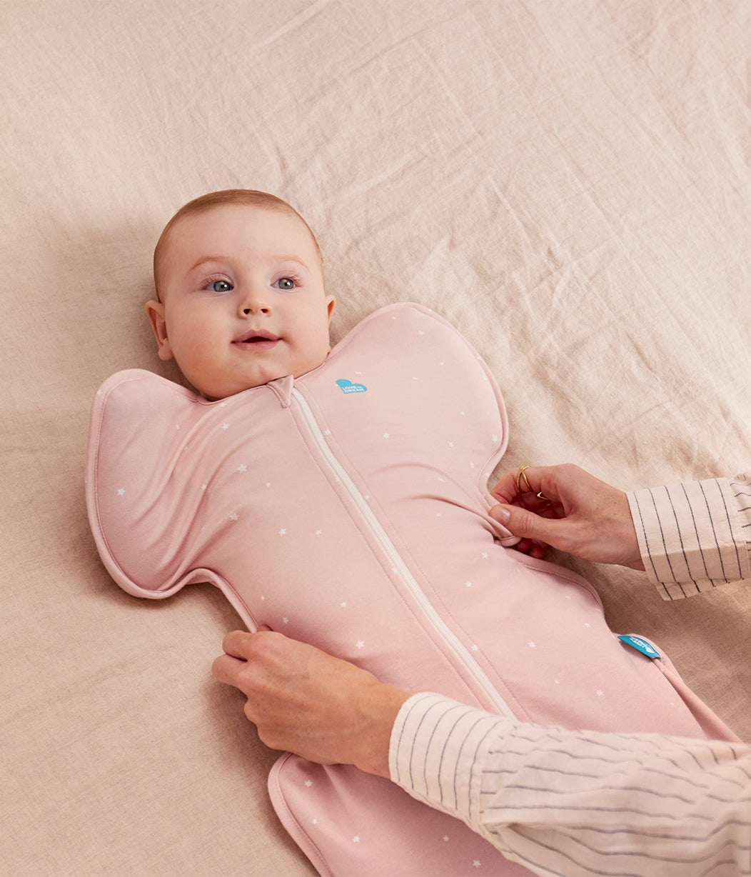 Swaddle Up™ Gigoteuse d’emmaillotage 1.0 TOG Coton Rose Poudré Étoile Scintillante