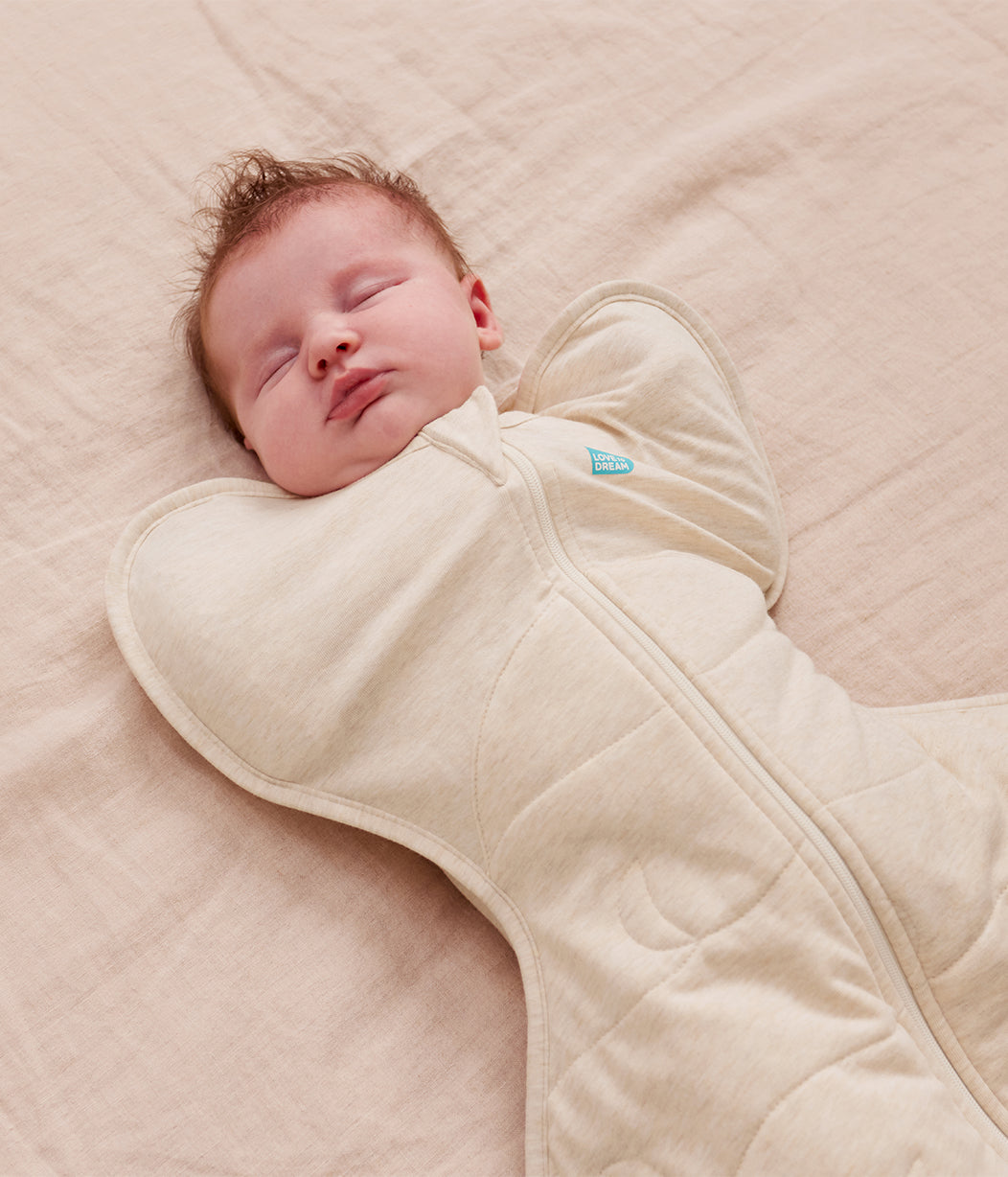 Swaddle Up™ Pucksack 3.5 TOG Baumwolle Naturmeliert Gesteppter Mond